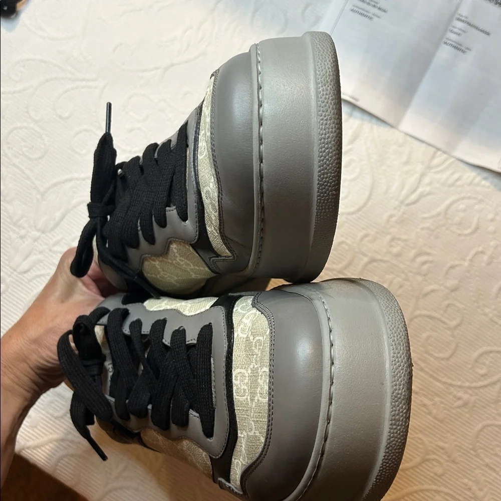 Gucci Men’s GG Supreme Chunky Sneakers. 13. Nearly NEW Black/Gray/Tan Color Way